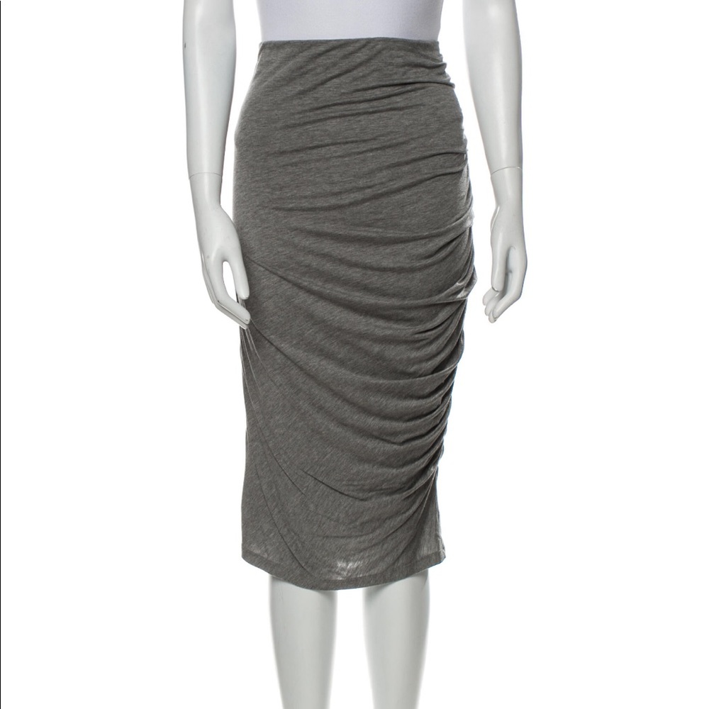 Alice+Olivia Knee-Length Ruched Sides Midi Skirt • Sz 6/Med